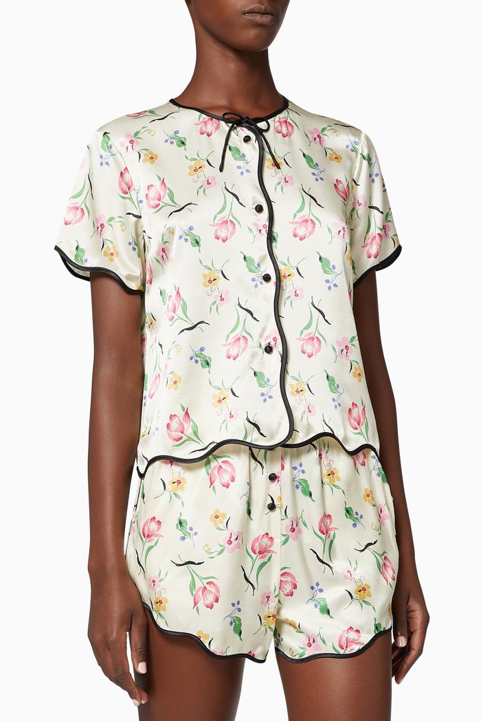 

Beatrice Garden Tulip Silk Top, Multicolour
