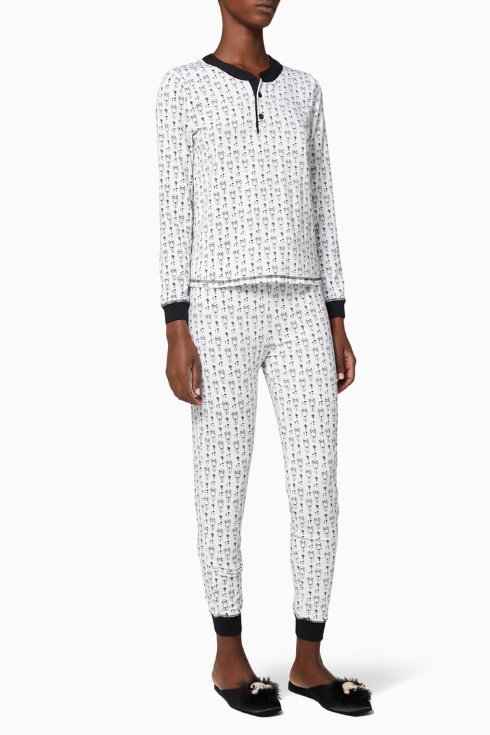 

Kaia Lanie Bug Jersey Pyjama Set, White