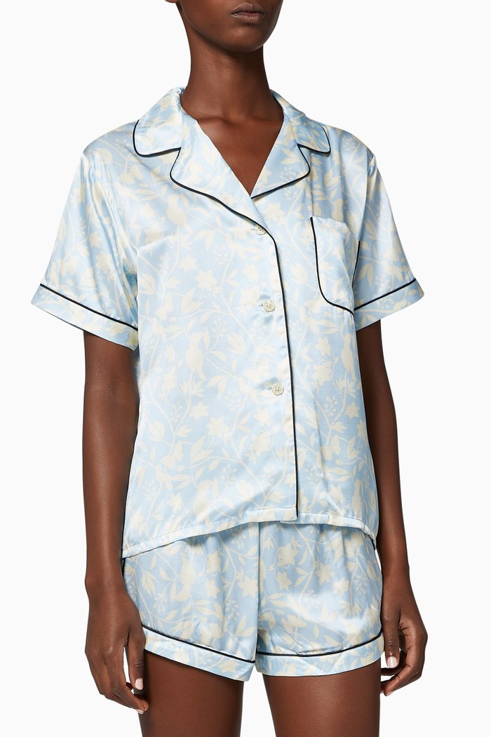

Katelyn Fiona Paradise Silk Pyjama Set, Blue