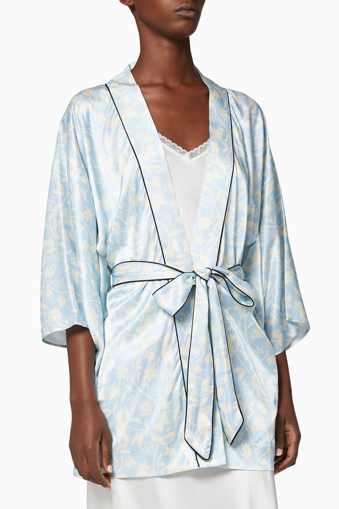 

Nia Paradise Silk Robe, Blue
