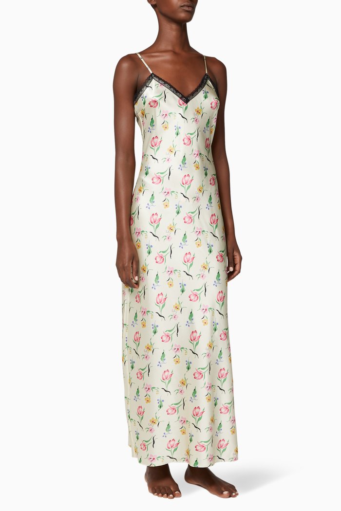

Lexi Garden Tulip Silk Slip Dress, Multicolour