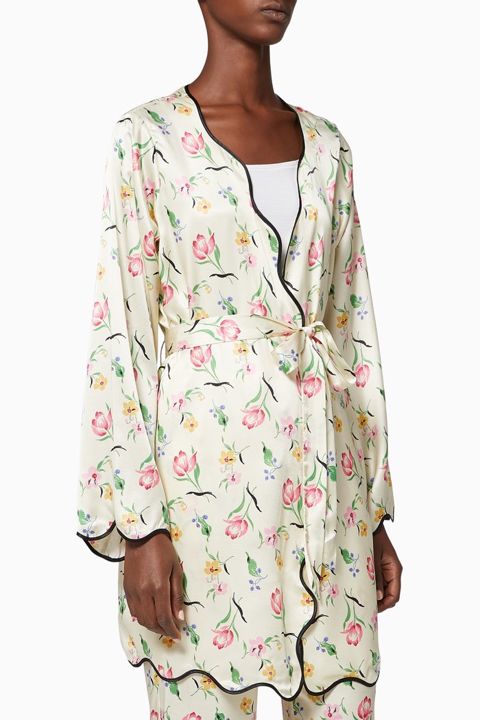 

Lexi Garden Tulip Silk Slip Robe, Multicolour