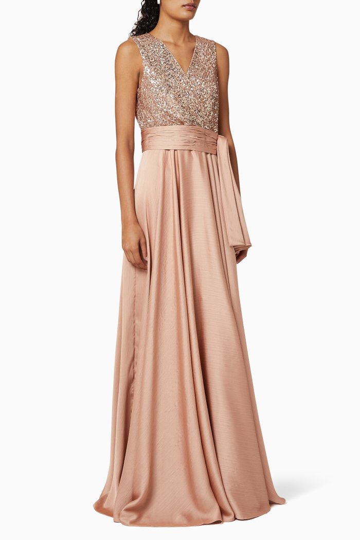

Hanna Satin Gown, Rose gold