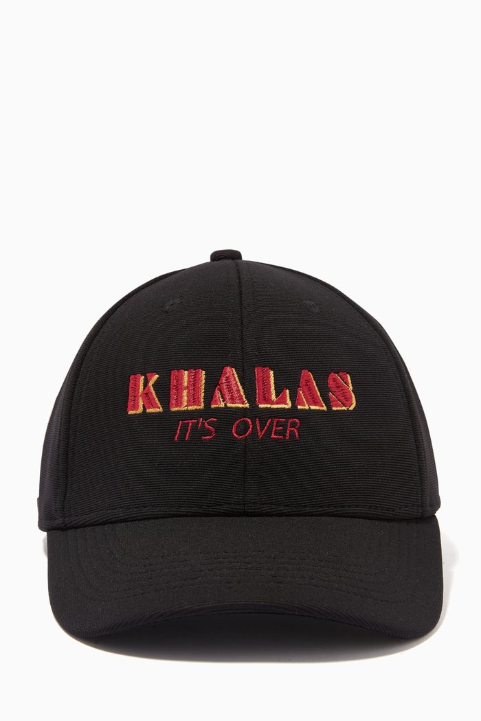 

"KHALAS/ It's Over" Cap in Cotton, Black