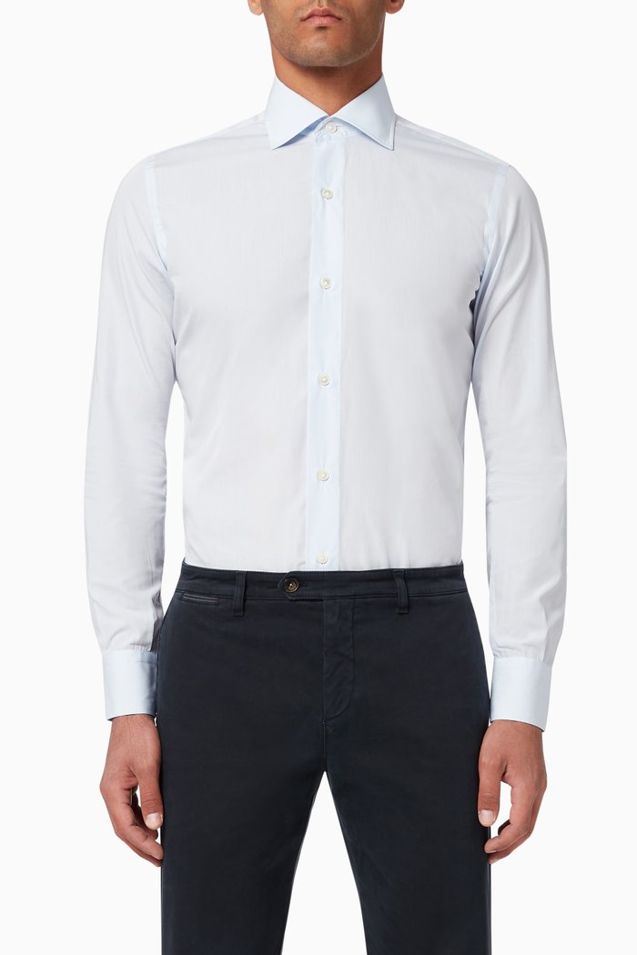 

Cotton Poplin Shirt, Blue