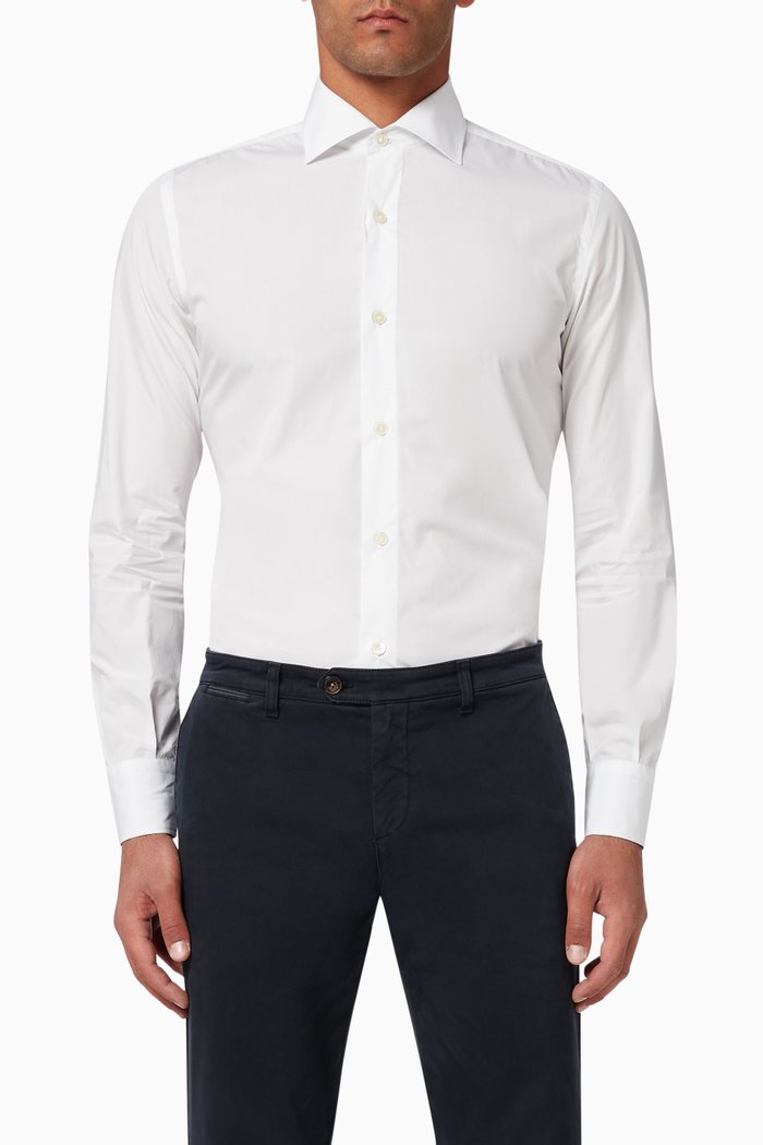 

Cotton Poplin Shirt, White