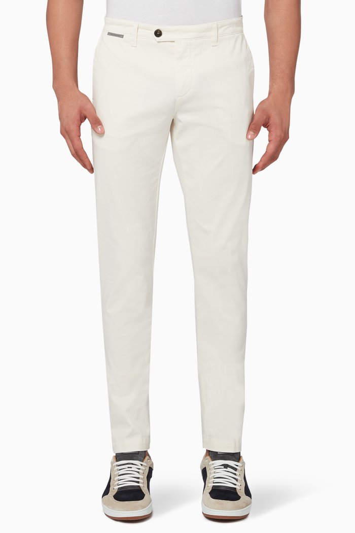 

Stretch Cotton Chino Pants, White