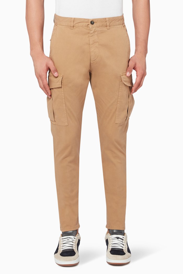 

Stretch Cotton Cargo Pants, Neutral