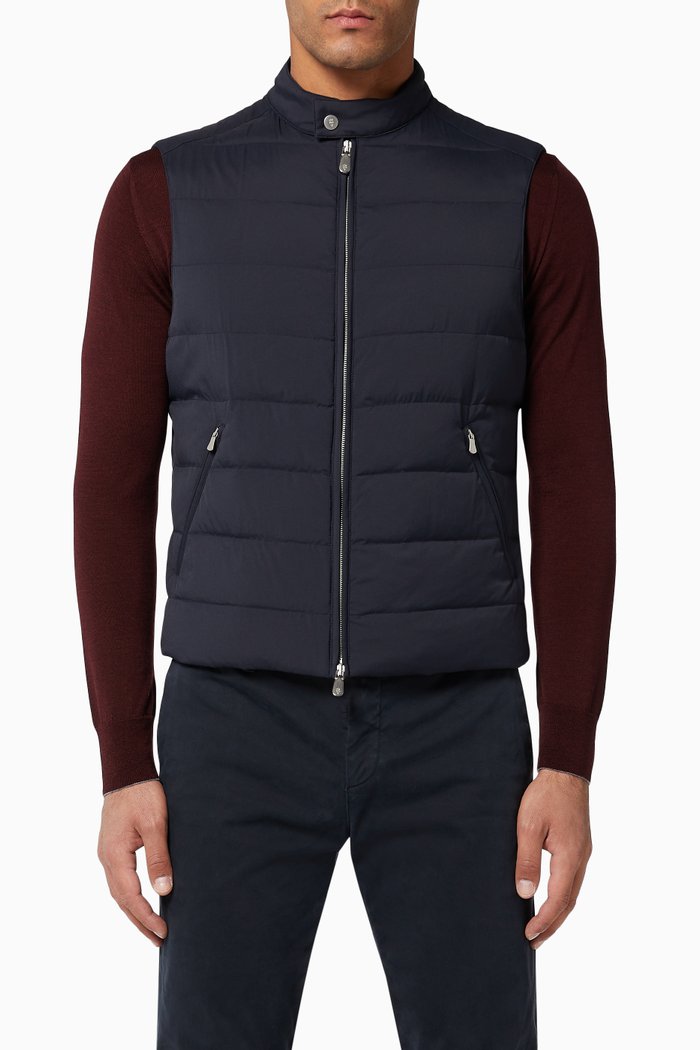 

Nylon Down Gilet, Blue
