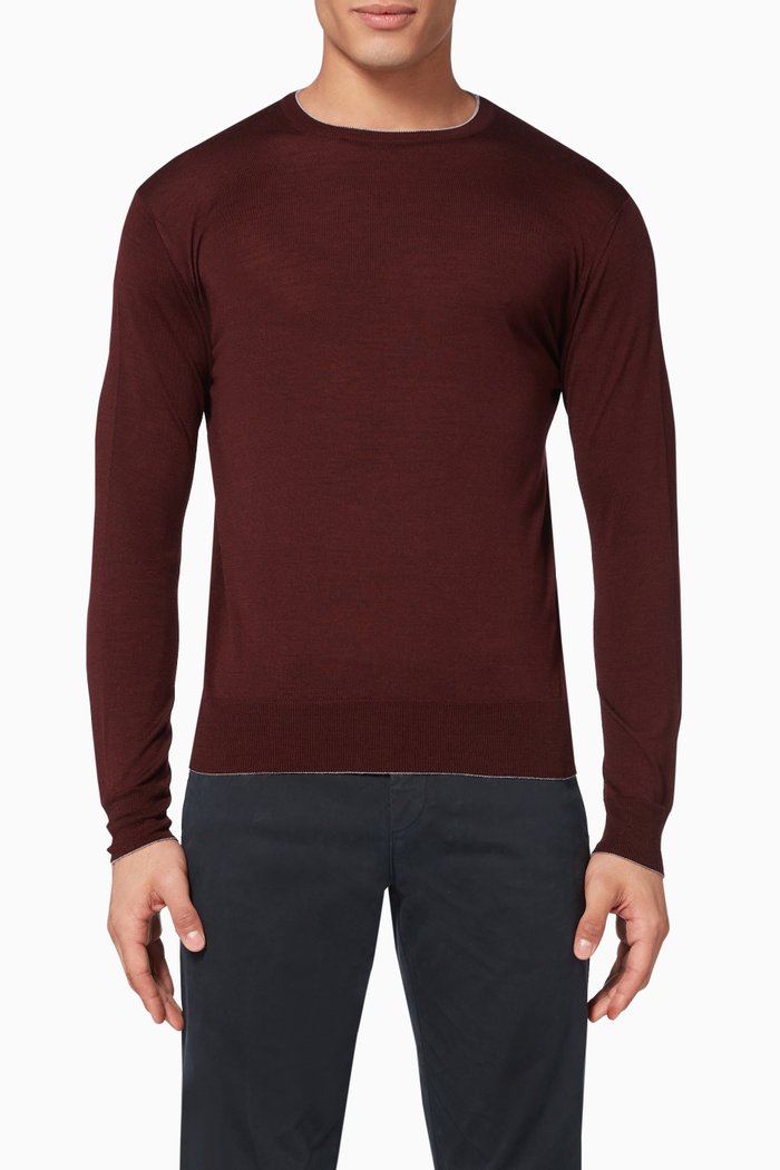 

Wool & Silk Knit Sweater, Red