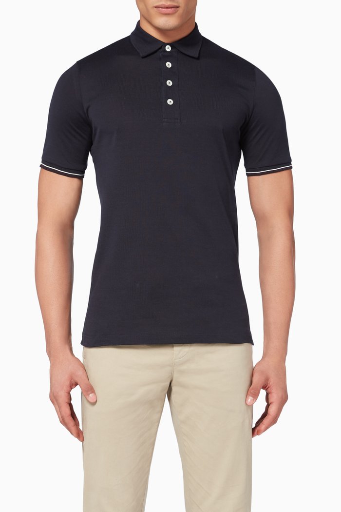 

Cotton Jersey Polo, Blue
