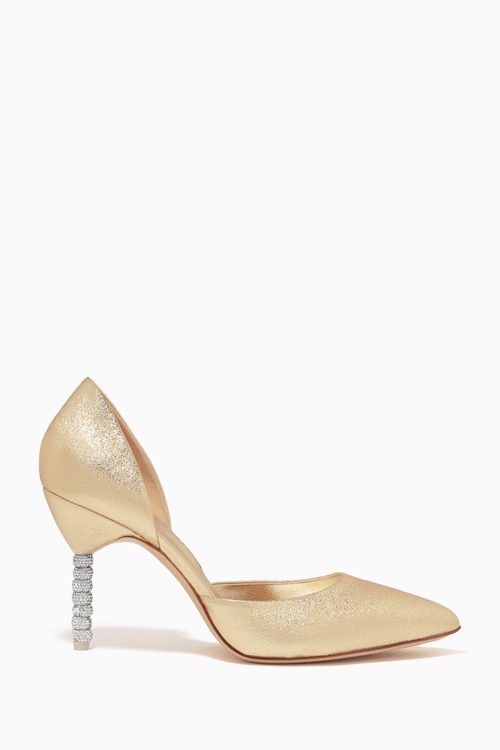 

Jasmin Crystal 85 Pumps in Metallic Leather, Gold