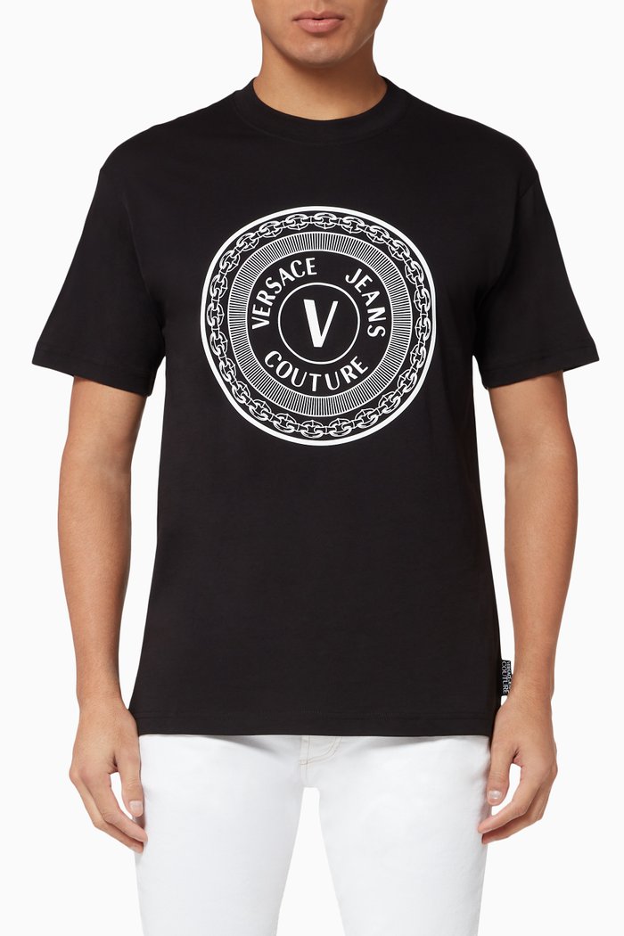 Circle Logo Cotton T-Shirt, Black