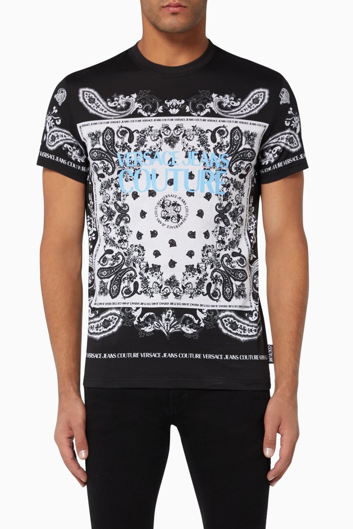 

Bandana Printed Cotton T-Shirt, Black