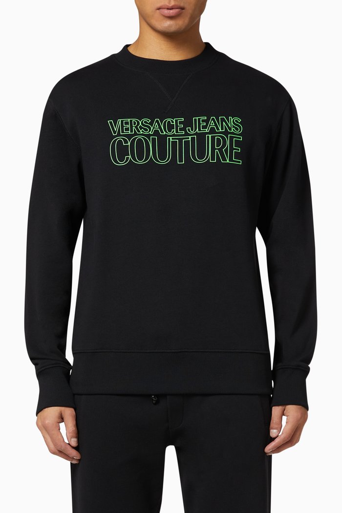 

Outline Logo Cotton Sweatshirt, Black