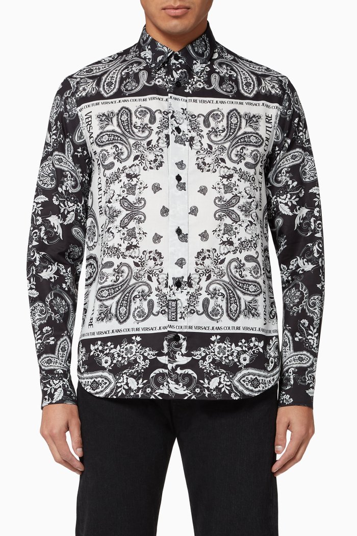 

Bandana Print Silk Shirt, Black