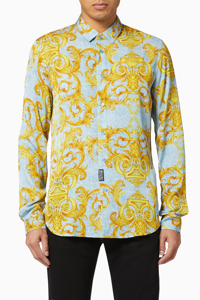 

Baroque Denim Print Shirt, Blue