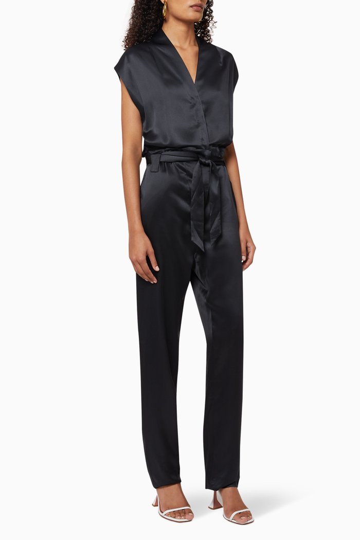 

Cynthia Silk Jumpsuit, Black