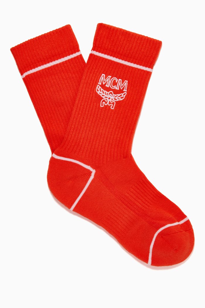 Classic Logo Cotton Socks, Orange