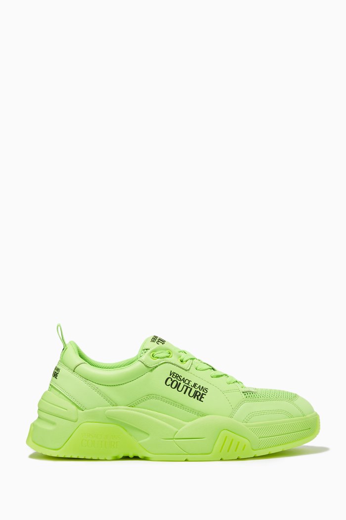 

Logo Chunky Sole Sneakers in Leather, Green