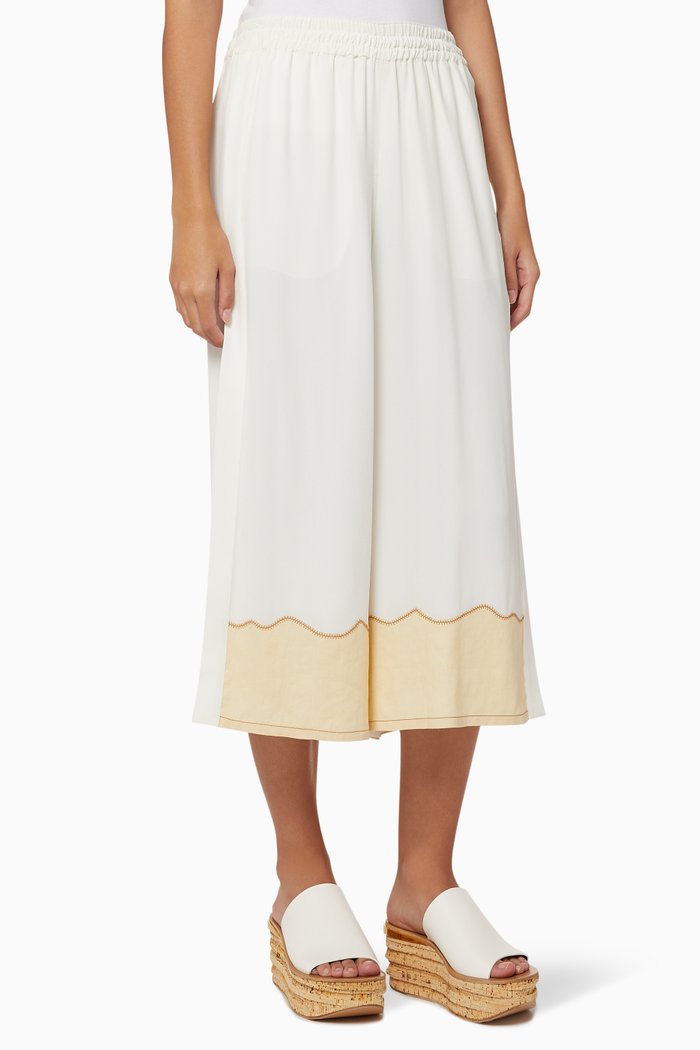 

Crêpe de Chine Culottes, White