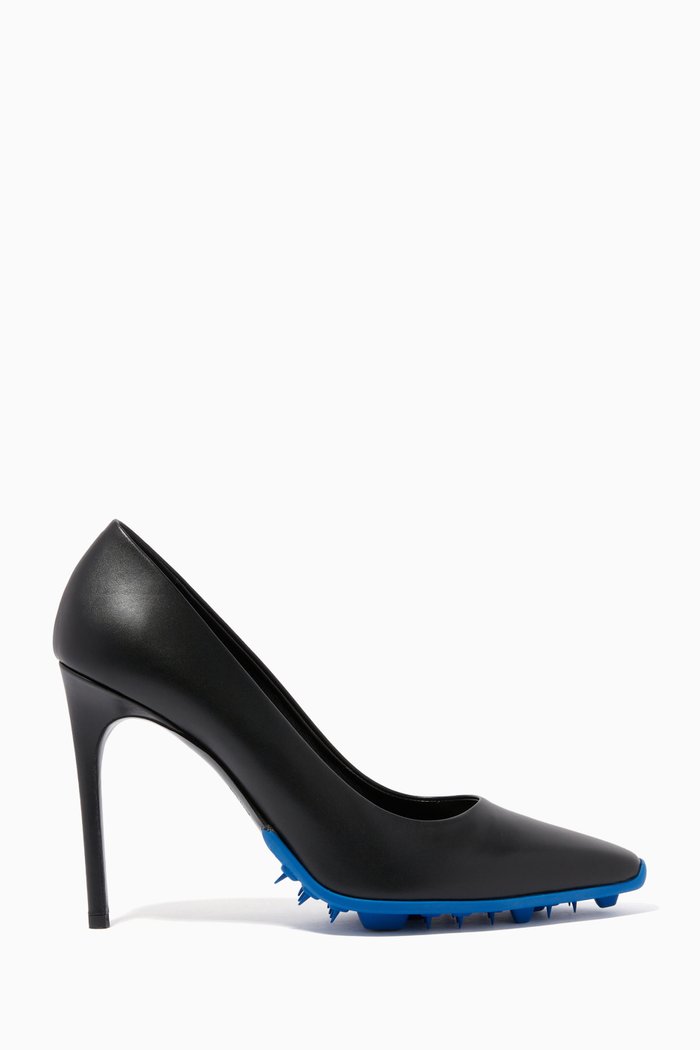

Spike Stiletto Pumps in Leather, Black