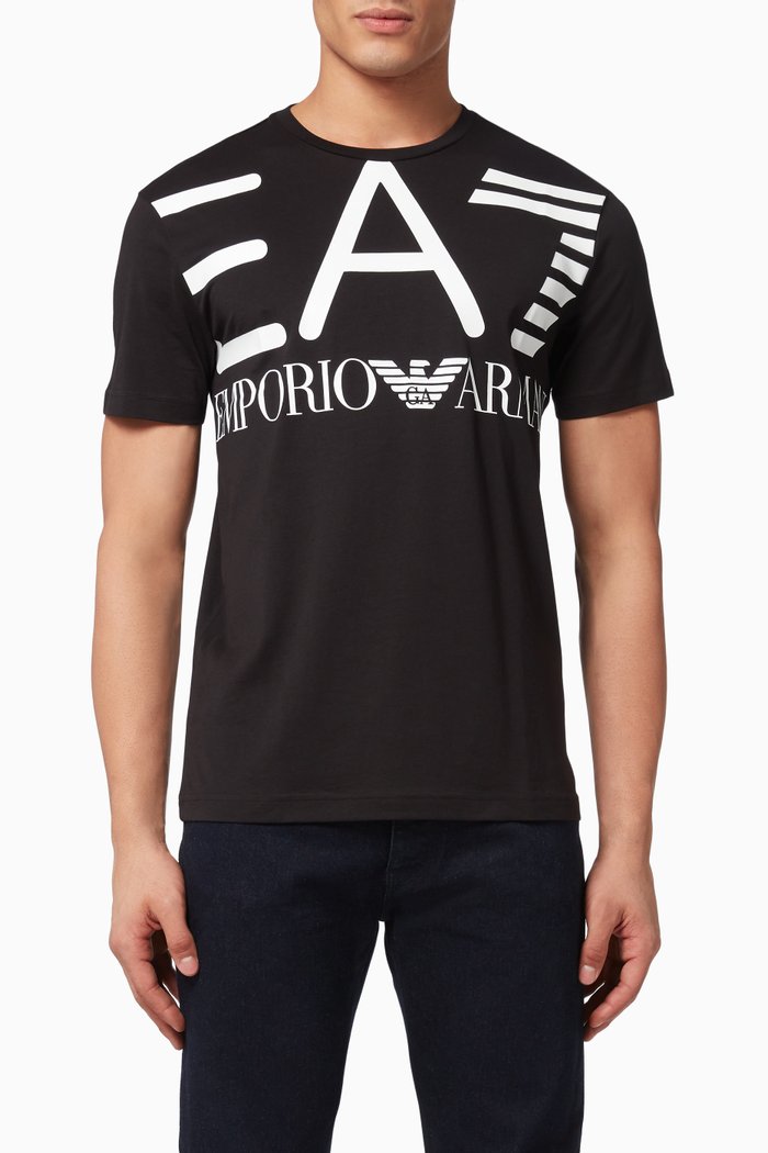 

EA7 Logo Jersey T-Shirt, Black