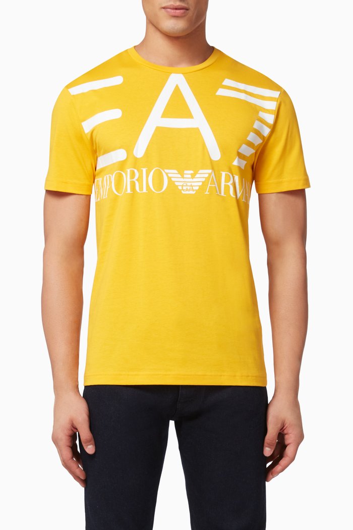 

EA7 Logo Jersey T-Shirt, Yellow