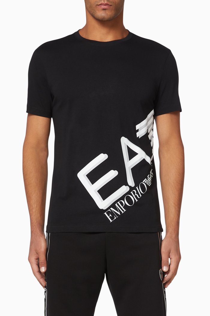

EA7 Logo Jersey T-Shirt, Black