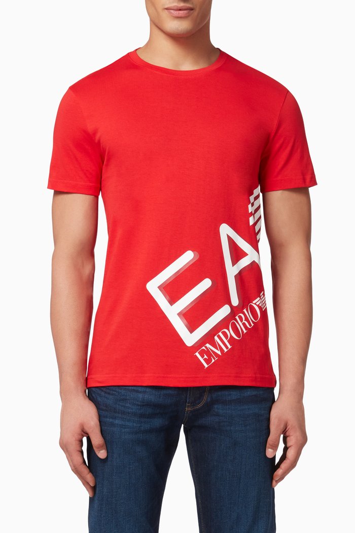 

EA7 Logo Jersey T-Shirt, Red