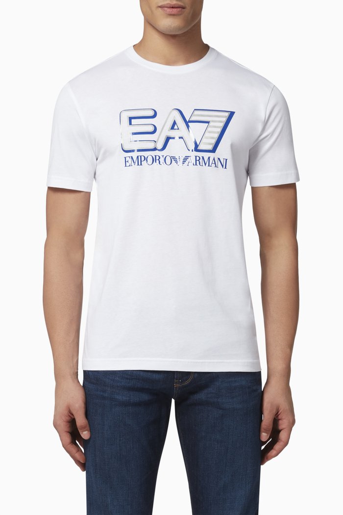 

EA7 Logo Jersey T-Shirt, White