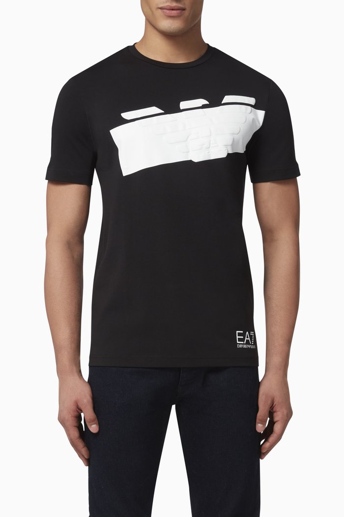 

EA7 Logo Jersey T-Shirt, Black