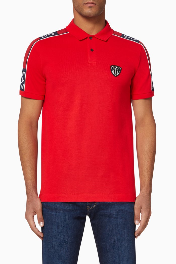 

EA7 Tape Polo Shirt, Red