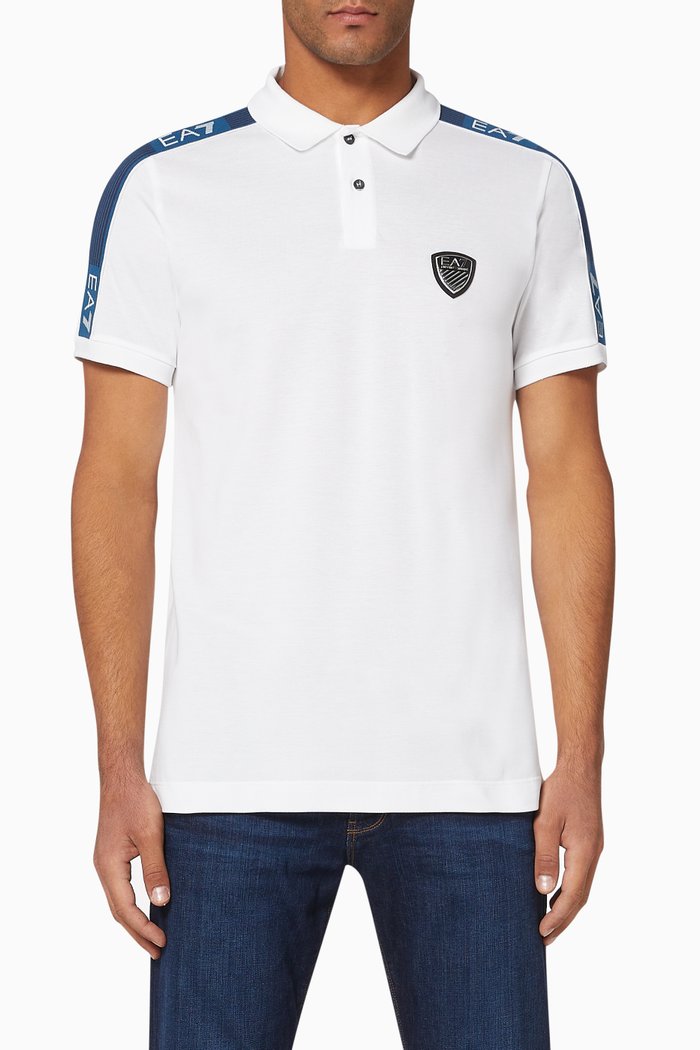 

EA7 Tape Polo Shirt, White