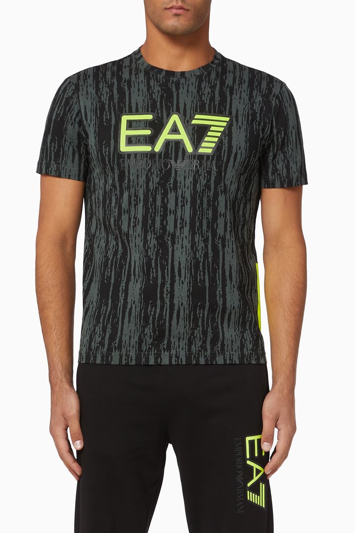 

EA7 Graphic Print Jersey T-shirt, Black