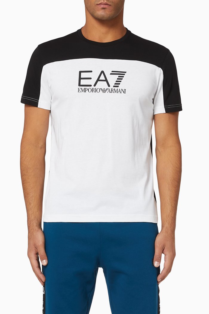

EA7 Colour Block Jersey T-Shirt, White