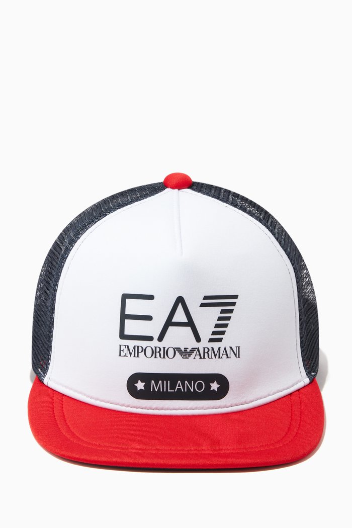 

EA7 Milano Flat Brim Cap, White