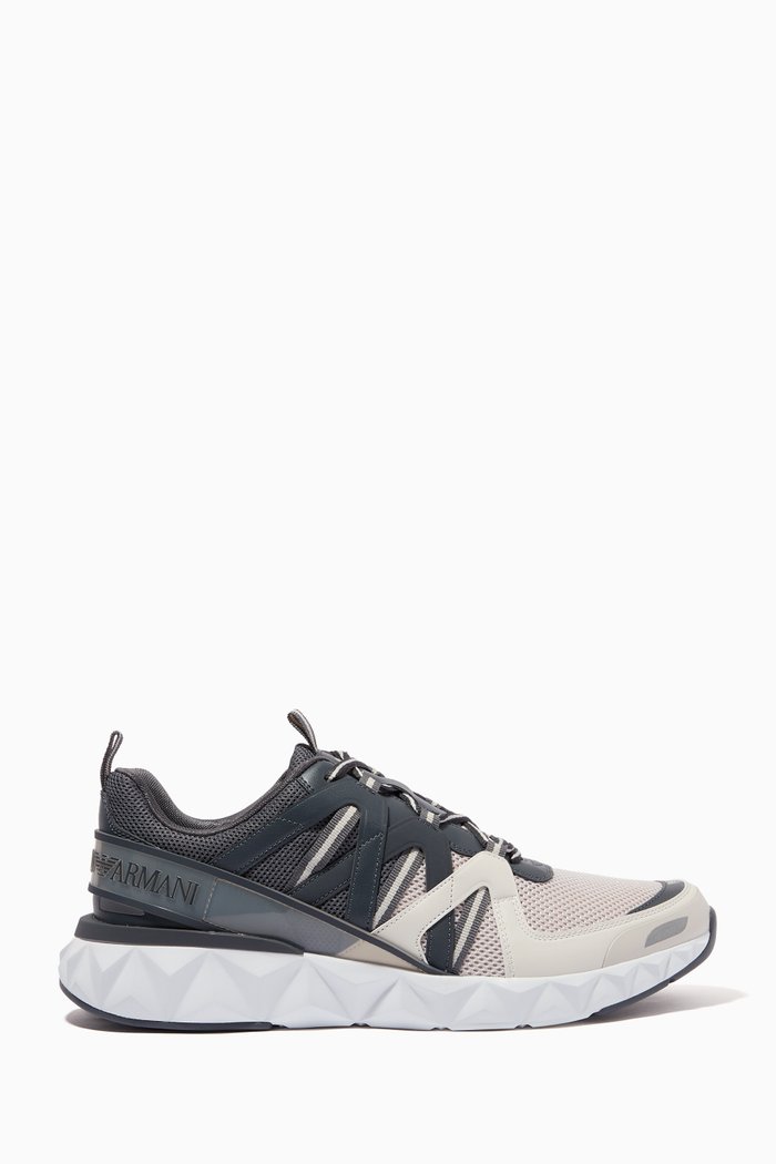 

EA7 Ultimate Trail Sneakers in Mesh & Eco-Leather, Grey