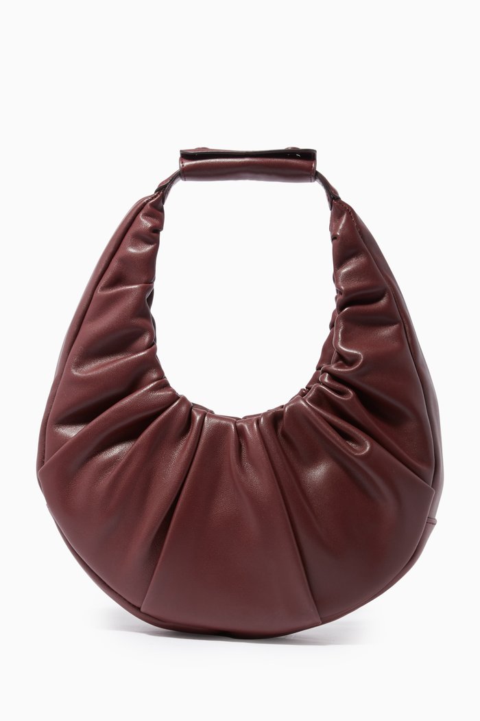 

Soft Moon Bag in Nappa Leather, Burgundy