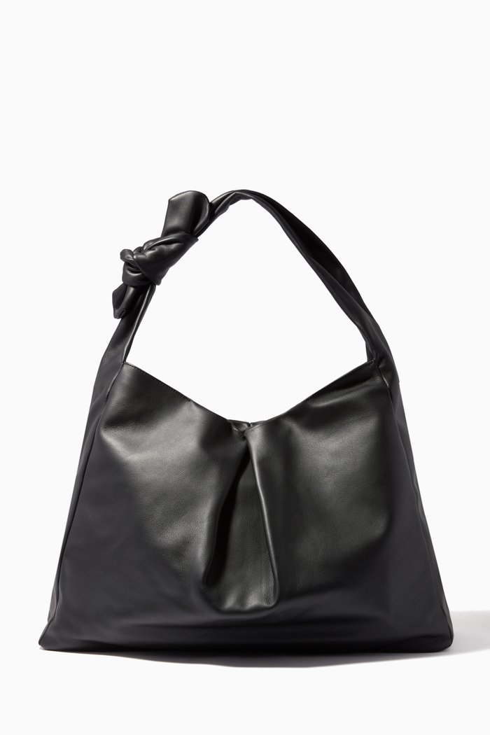 

Large Island Tote Bag in Soft Leather, Black