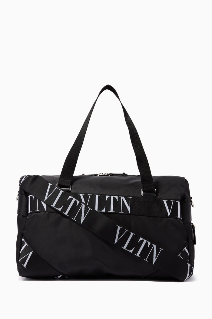 

Valentino Garavani VLTN Ribbon Duffel Bag in Nylon, Black