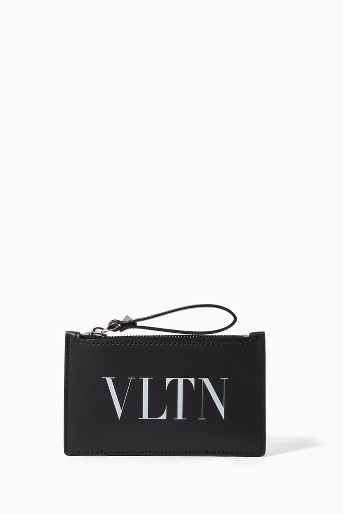 

Valentino Garavani VLTN Cardholder in Leather, Black
