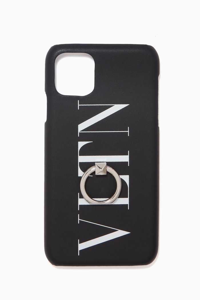 

Valentino Garavani VLTN iPhone 11 Pro Max Case in Leather, Black
