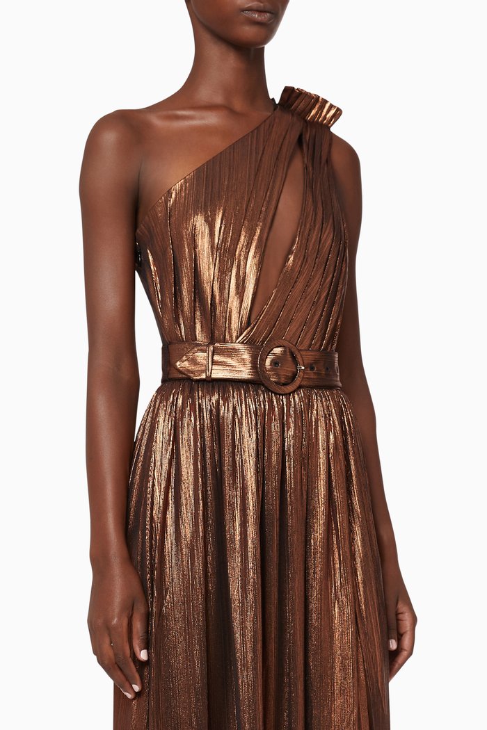 

Cassie Metallic Bodysuit, Brown
