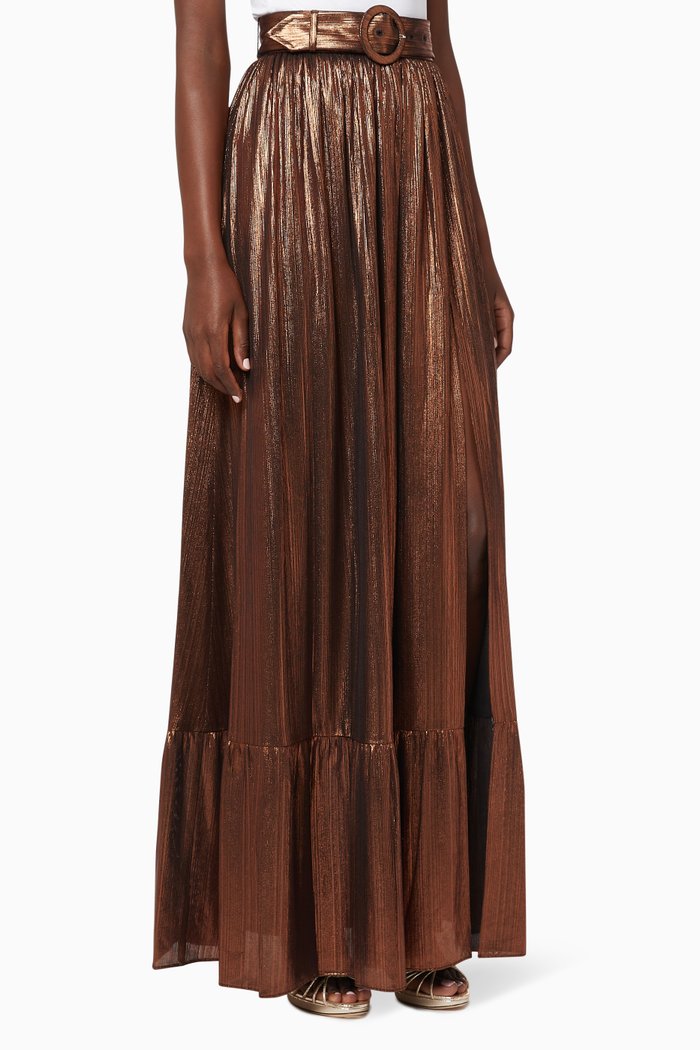 

Serene Metallic Skirt, Brown