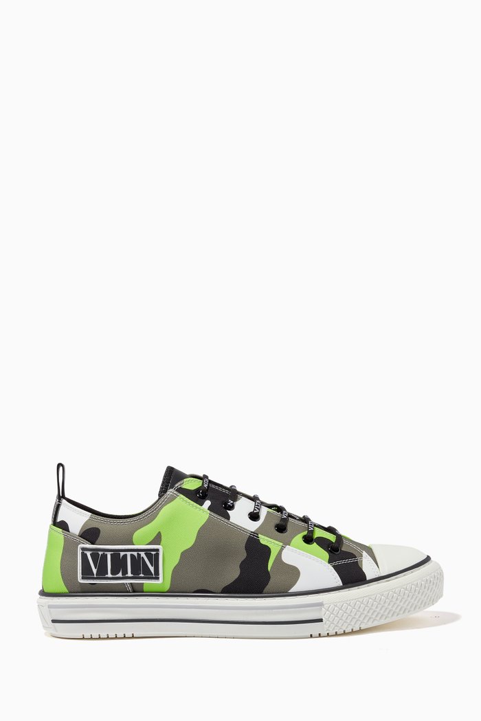 

Valentino Garavani VLTN Camouflage Sneakers in Canvas, Green