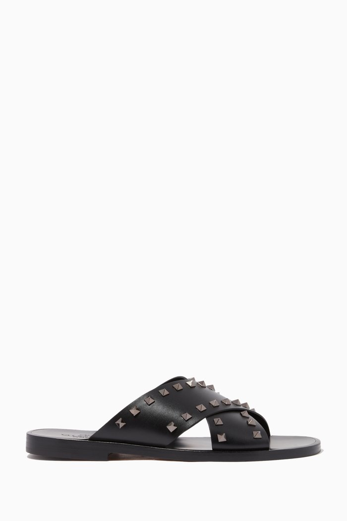 

Valentino Garavani Rockstud Sandals in Leather, Black