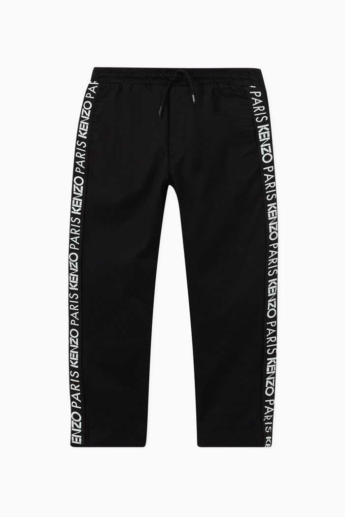 

Logo Tape Twill Track Pants, Black