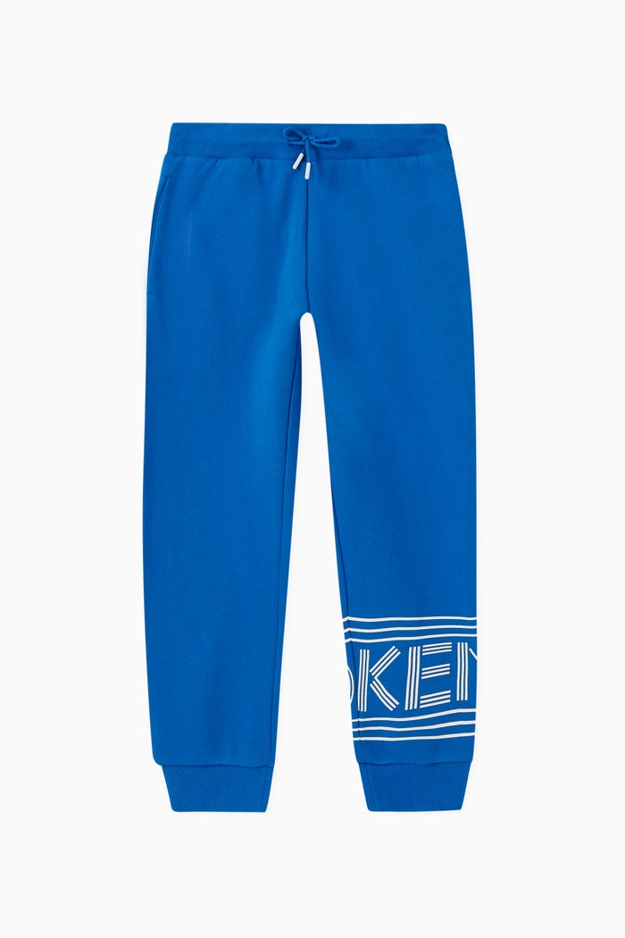 

Logo Cotton Fleece Jogging Pants, Blue