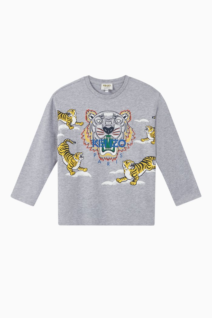 

Tiger Cotton T-Shirt, Grey